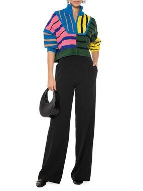 Staud Hampton Cropped Sweater In  Formentera Stripe